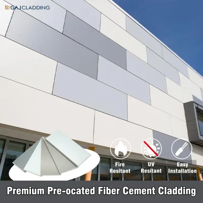 Fireproof Waterproof UV-Protected Perforated Lightweight Modern Pre-finished Fiber Cement Panels for Exterior Wall Hospital