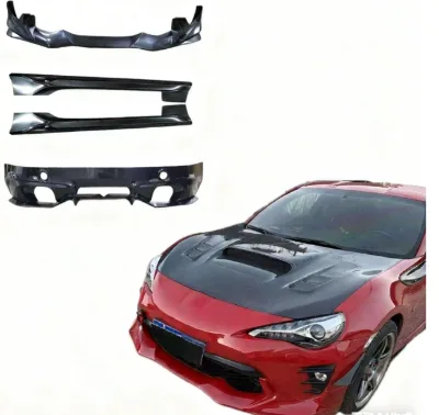 2017-2021 for GT86 New High Quality Carbon Black Car Body Kit Front Lip Rear Lip Side Skirts Bumper Tow Hook Plastic Upgrade