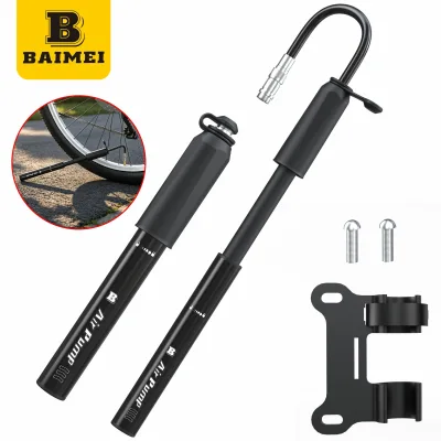 Portable Mini Bicycle Air Pump Double Nozzle Aluminum Manual 80-120PSI Lightweight Durable Waterproof Eco-Friendly for Road