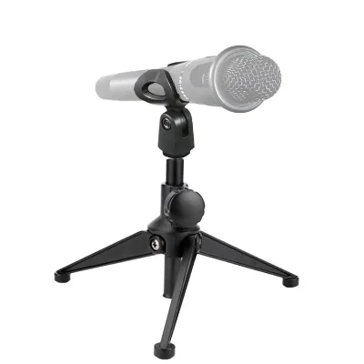 BoXiang 18-Yr BSCI OEM Low-Profile Desktop Mic Stand Short Boom Metal Heavy Base for Zoom Conference Home Office Podium Meeting