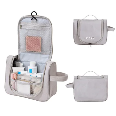 New Arrival Fashion Canvas Zipper Soft Handle Hook Washing Outdoor Travel Multifunctional Storage Bag Large Capacity Portable