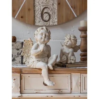 European Simple Angle Figure Action Decoration MgO Thinker Desktop Art Ornament for Living Room Study Office Area