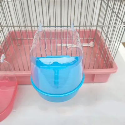 Bird Bath Shower Box Hanging Parrot Bathtub Bowl Cage with Hooks