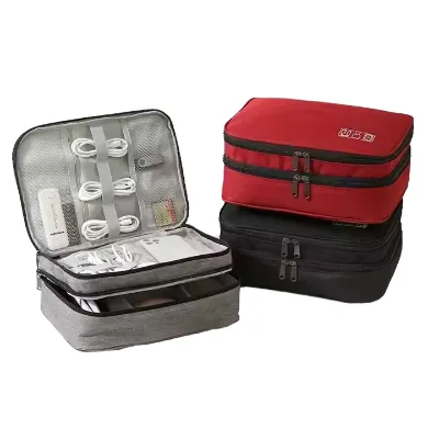 HANFEIZI Factory Wholesale Multipurpose Storage Bag Fabric Travel Digital Accessories Organizer Electronic Product Accessories