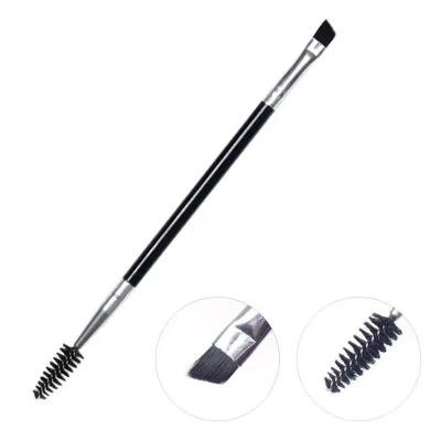 Professional Double-Ended Angled Eye Brow Brush and Spoolie Brush