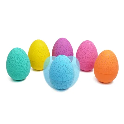 China Manufacturer Wholesale 9*6CM Weighted Dinosaur Egg Toy Shell Crackle Pattern Roly-Poly Tumbler Plastic Empty Egg Capsules