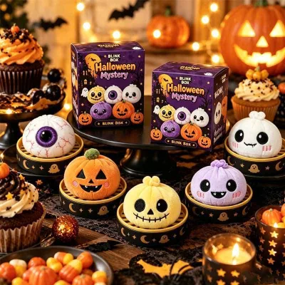 New Style Halloween Halloween Plush Pinch Toy Squeeze Stress Relief Toy in Stock Gripping Decompression Mystery Gift Box