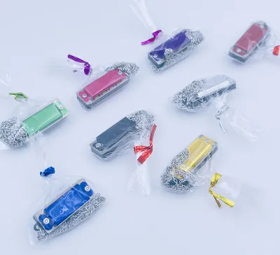 Mini 4 Holes Harmonica Necklace Portable Color Metal Harmonica Pendant Necklace Musical Instrument Gift for Kids Music Beginner