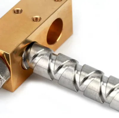 304# Steel Reciprocating Screw 8x8 Stroke 24mm Length 100mm with Square Brass Nut with Nickel Plating