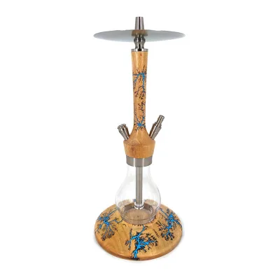 Wholesale Custom New Chinese Style Large Size Luminous Click Wooden Aluminum Alloy Shishia Hookah Set