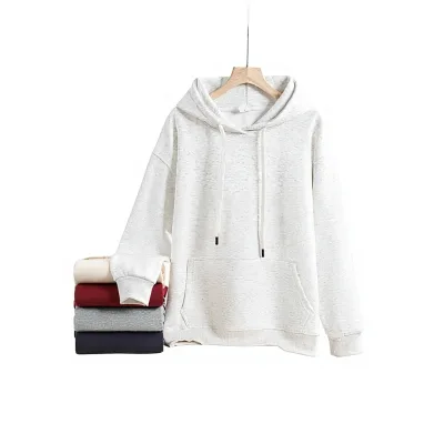 Custom Logo 320g Cotton Hooded Sweatshirt Unisex Relaxed Fit Slightly Dropped Shoulder Solid-color Hoodies for Sport Events