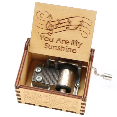 Wooden Hand-cranked Music Box Manufacturer Rotating Assembly Toy Figure Christmas Gift