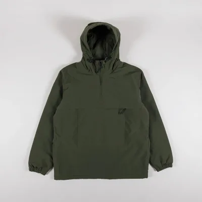 Custom logo Half Zip Waterproof Jacket Mens Quarter Zip Windbreaker Pullover Dark Green