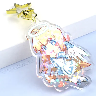 Beautiful Anime UV Printed Eco-Friendly Acrylic Keyring & Keychain with Doll Design-China Wholesale