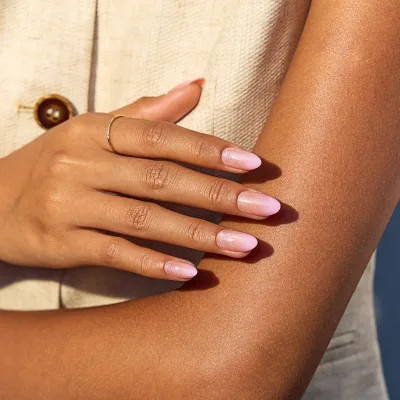 French press on nails Pink nails press on Almond fake nails acrylic nails Gradient beauty supply glitter nail art nail tips