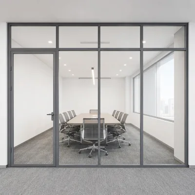 Frame Glass Partition System Divider Conference Boardroom Double Glazed CE ISO Certified Worldwide Modular Build Export Supply