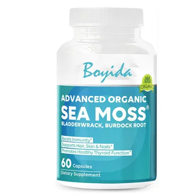 OEM Vegan Natural Kids Energy Elderberry Organic Irish Sea Moss Capsule for Immune Support System Booster Supplements