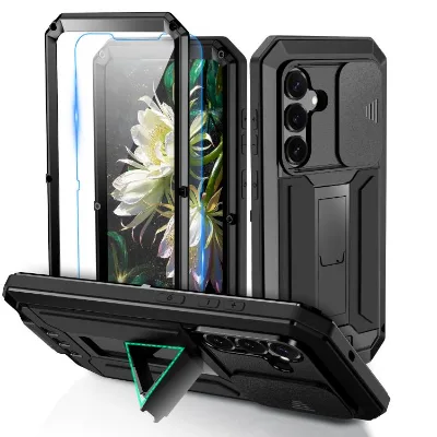For Samsung Galaxy S26+ 5G R-JUST Sliding Camera Life Waterproof Holder Phone Case(Black)