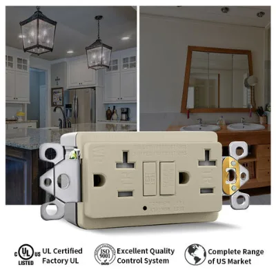 All-weather suitable almond color 20 amp gfci outlet with tamper and weather resistance perfect for outdoor and indoor safety