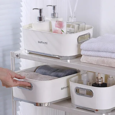 Luxury Plastic Sundries Organizing Box Household Items Desktop Cosmetics Storage Box for Bathroom Kitchen