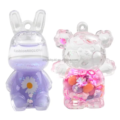 Peach Bubble Milk Tea Liquid Keychain Boba Baby Oil Quicksand Keyring Gift for Girls Glitter Liquid Keychain