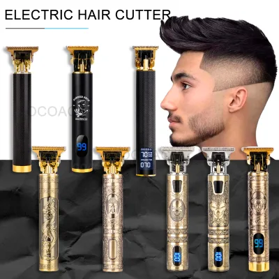 Cordless Hair Clippers for Men Beard Trimmers with LCD Display Electric Rechargeable Shaver Zero Gapped T/Blade Cutting