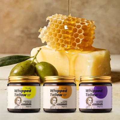 Whipped Shea Butter Hyaluronic Acid Beef Honey Aloe Castor Oil Frankincense Natural Skin Face Care Moisturizer Tallow Balm