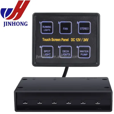 6 Gang 12V Touch Panel Marine Touch Light Switch Panel