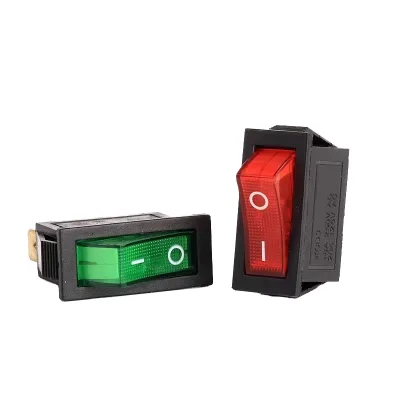 6A/16A 125/250V AC 2 Pin SPST Illuminated Rocker Switch Red Green LED Indicator OFF-ON Power Switch