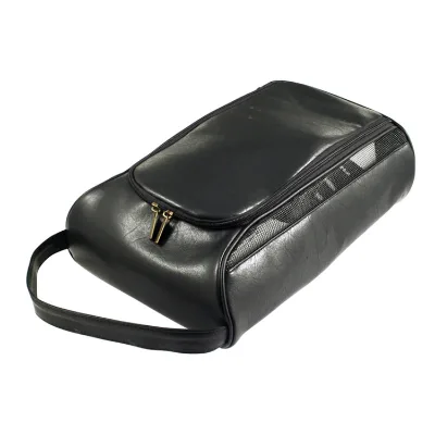 Oem Unisex High Quality Black Shoes Bag Golf Custom Golf Shoe Bag Leather