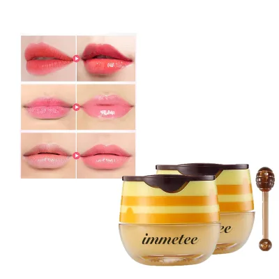 Honey Lip Mask Organic Nourishing Repair Lip Balm Strawberry Honey Pot Moisturizing Lip Mask