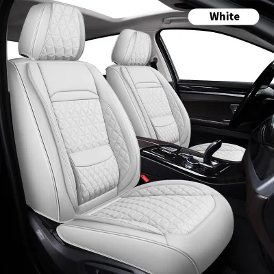 2025 New Custom Full-Set White Leather Car Seat Cushions PVC Universal Sports BMW Four-Season Wear-Resistant Seat Covers