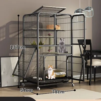 Fish Princess Cat Cages Indoor Luxury High Quality Cages for Dogs Metal Kennels 4 Layers Cat House Cages