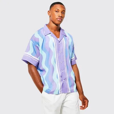 Oem Customized Digital Printing Summer Breathable Twill Short Sleeve Hawaiian Shirts Hot Selling Men's Casual Slim Fit