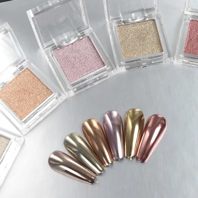 TR Series Pressed Solid Chrome Nail Pigment Powder Palette