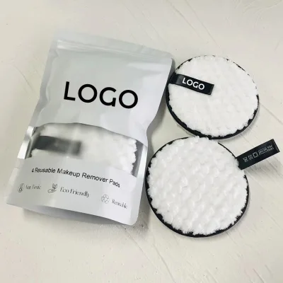 Customized Private Label Washable Microfiber Cotton Face Cleansing Makeup Powder Magic Remover Reusable Makeup Remover Pads Set