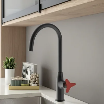 Ares Idealex Single-Hole Brass Faucet Modern Design Hot Cold Water Stainless Steel Zinc Alloy Handle Handmade for Home Hotel Use