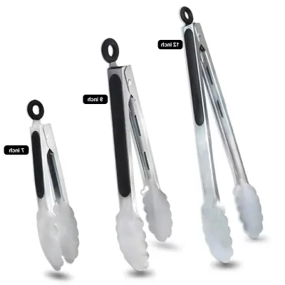 Factory Wholesale Durable Stainless Steel Food BBQ Tongs for Kitchen Cooking