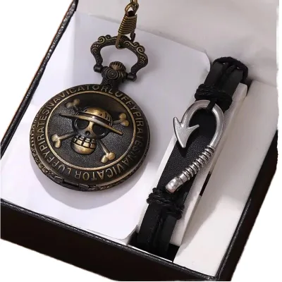 Vintage Luxury Retro Punk Quartz Pocket Watch No Necklace Chain Pendant Bracelet Gift for Men