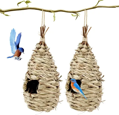 Bird's Nest Creative Hand-woven Solid Modern Birdcage Outdoor Garden Decoration Aviary Ecological Grass Birdhouse