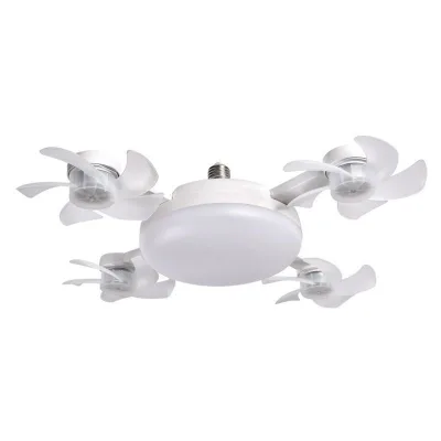 Latest Integrated Ceiling Drone Fan Light Pendant E27 ABS Material Dimming Feature Eye Protection Remote Control Screw Suction
