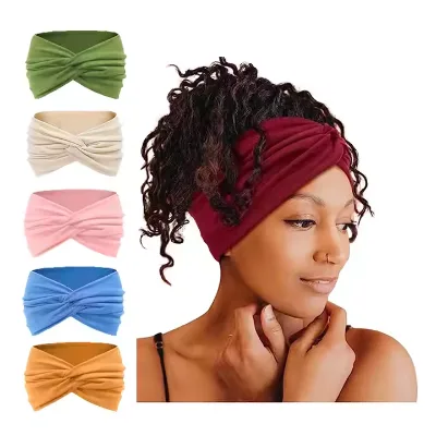 High Quality Unisex Sweatband Sweat Absorbent Sweat Bands Athletic Exercise Gym Wide Head Band Hairbands