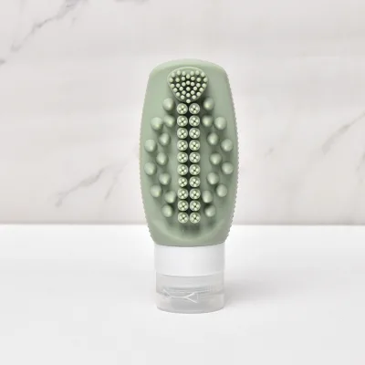 Summer Products 2025 Silicone Liquid Containers for Shampoo Conditioner Lotion Easy to Squeeze Travel Bottles with Hair Brush
