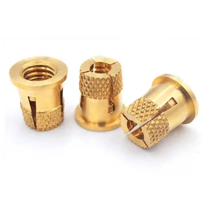 Knurled Expansion Brass Inserts Phillips Cross Slotted Pre-embedded Insert Nuts Cold-pressed Injection Molded Brass Inserts