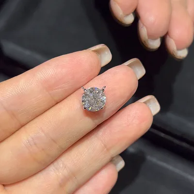Fashion Custom Pendant 14k 18k Gold Four Prong Round Brilliant Cut Lab Grown diamond Iced Out Pendant