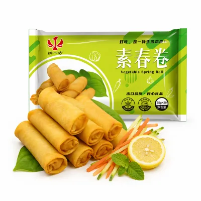 IQF Technology 40g Vegetable Spring Rolls | Hand-Rolled Texture | Export Standard Halal & HACCP Certified Factory