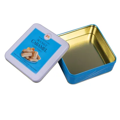 Wholesale Custom Food Grade Square Tin Box for Cookies Sweets Pastries Cakes & Candle Tins