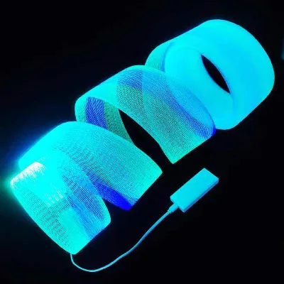 LED Plastic Fiber Optic Mesh Light Kits Remote/App Control Battery Operation IP65 Rated for Dresses Costumes Weddings Halloween