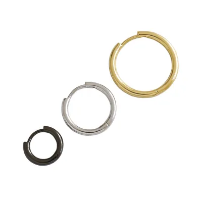 Wholesale 18K Gold & Black Huggie Hoop Earrings 925 Sterling Silver Trendy Rhodium Plated for Wedding Party or Gift