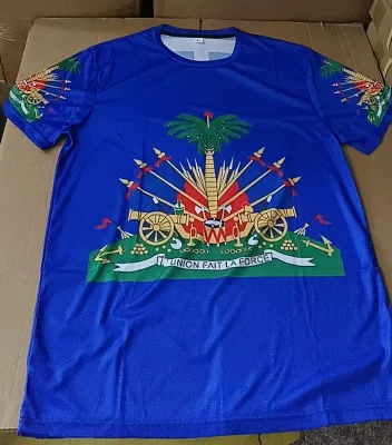 Custom T Shirt Printing Blank T-shirt Haiti T Shirts Haiti Flag T Shirt Heavyweight T-shirt for Promotion